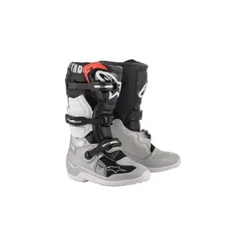 Moto obuv Dětské Mx Boty Alpinestars Tech 7S Black / Silver / White / Gold, Velikost EU 40,5 / US 7