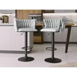 Set 2 ks barových židlí Archie BS-1142/BK, Barva potahu:: 82-šedá MIRJAN 5903211394089