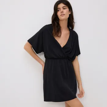 Dámské šaty Reserved - Mini šaty s příměsí modalu - tmavě šedá - WP823-90X - WP823-90X-S