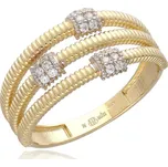 Prsten ze žlutého zlata se zirkony