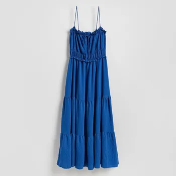 Dámské šaty Reserved - Maxi šaty s volánky - kobaltově modrá - 312FH-47X - 312FH-47X-XS