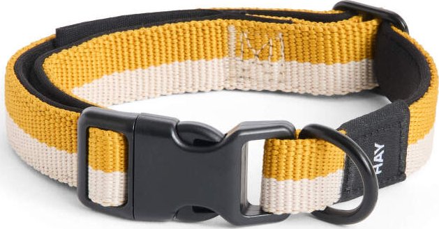 HAY Obojek pro psa Dogs Collar Flat S/M, off-white/ochre