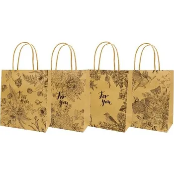 Dárková taška Dárková taška - 21 x 25 cm, hnědé se vzorem, 1 ks