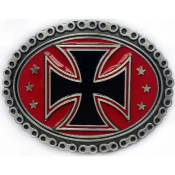 Opasek Přezka na pásek Rocka Chain Cross Red