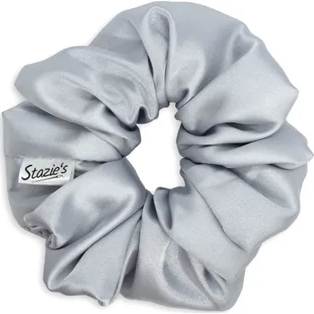 Saténová scrunchie stříbrná