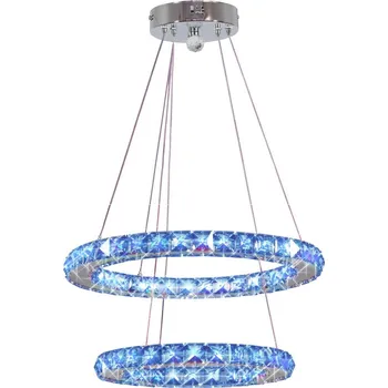 Závěsné LED svítidlo Lords 40 chromované, nastavitelné RGB s dálkovým ovládáním do obývacího pokoje a jídelny