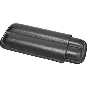 Humidor Pouzdro na 2 doutníky Etue Dimio, černé, kožené, 16 cm