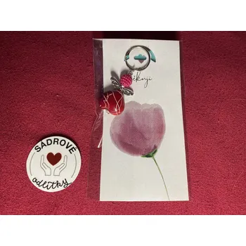 HandMade by VeJa Dárková karta - Děkuji (růžový květ)