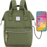 Béžový batoh s USB portem pro 13,3" notebook Barva: Khaki