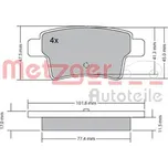 Sada brzdových destiček, kotoučová brzda METZGER 1170264