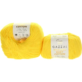 Příze Gazzal Organic Baby Cotton 420 žlutá