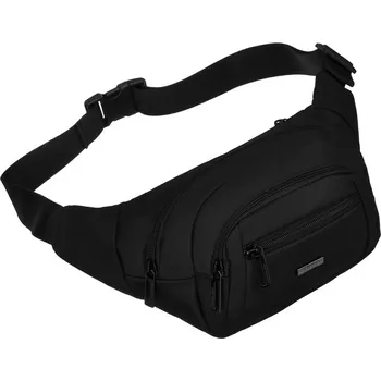 Outdoorové zavazadlo unisex černá taška do pasu ledvinka s kapsami na zip