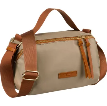 Kabelka Dámská kabelka přes rameno z nylonu a ekokůže Barva: hnědá || khaki