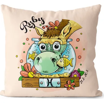 Dekorativní polštářek Polštář 40 x 40 cm Koňská znamení - Ryby