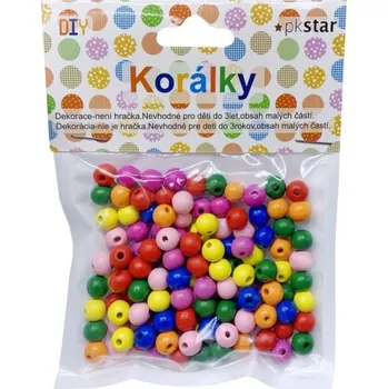 Dětské navlékací korálky Dřevěné korálky - 8 mm - 130 ks - PK510-33