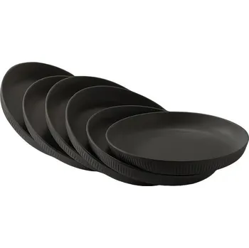 Talíř Talíř plastový drsný 4ks, odolný, hlavní chod, černý