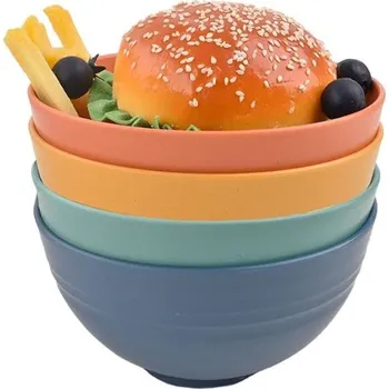 Miska polévková 4x, odolný plast, různé barvy, 0.33l