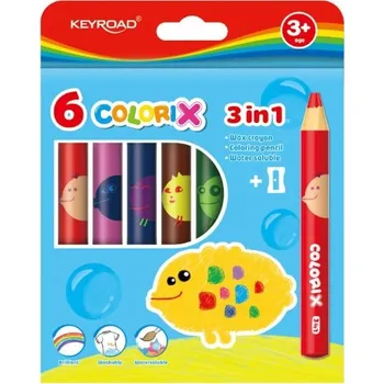 Pastelka Akvarelové pastelky KEYROAD Colorix 3v1 - 6 ks - A729