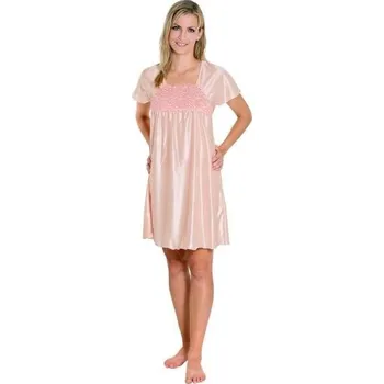 Dámské noční prádlo Lamido Dámská noční košile Rút K meruňka-jednobarevná krajka S (CZ42 / EU38 (S)) - doprava od 59 Kč