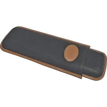 Humidor Pouzdro na 2 doutníky Etue Double Corona, černohnědé, kožené