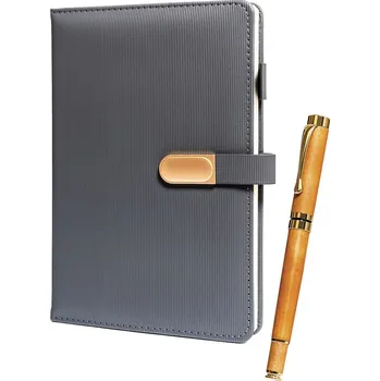 Ledvinka Dárková sada: šedý zápisník A5 a černé pero Barva: zlatá || tmavě béžová