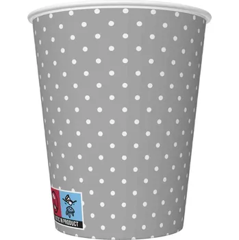 Jednorázové nádobí Papírový kelímek 0,25l White Dots on Grey