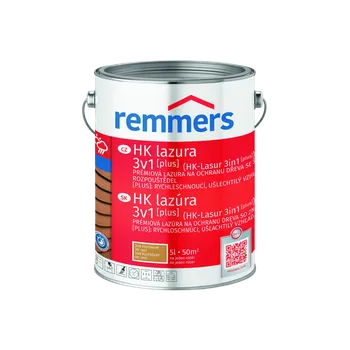 lazura Remmers - HK Lazura 3v1 [plus] Barva: Eiche rustikal / Rustikální dub, Objem: 5l