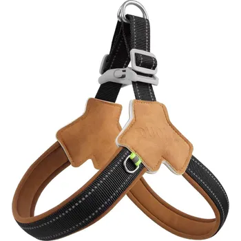 Postroj pro psa Petify Kožený postroj pro psa Tuffy černý Velikost: M