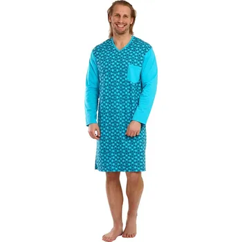 Pánská noční košile Lamido Pánská noční košile David tyrkysový tisk XL (CZ56 / XL) - doprava od 59 Kč