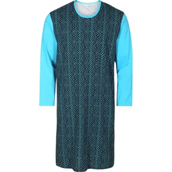Pánská noční košile Lamido Pánská noční košile David tyrkysový čtverec 3XL (CZ62 / 3XL) - doprava od 59 Kč