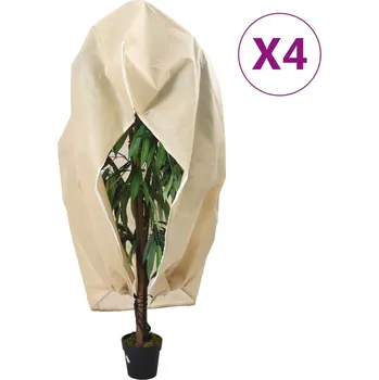 Zahradní stůl Ochranné návleky na rostliny na zip 4 ks 70 g/m² 3,14 x 2,5 m Béžová3203562