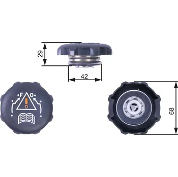 Palivová nádrž Uzavírací víčko, nádoba chladiva GATES 741030084