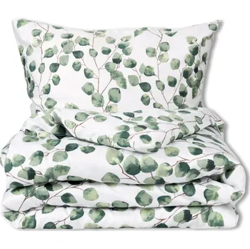 Povlečení Matex Listy eukalyptu akvarel 140 x 200, 70 x 90 cm zipový uzávěr