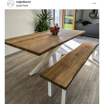 Zahradní lavice Lavice - Kolmice Velikost: 140, Odstín desky: Medový, Hrana desky: Rovná