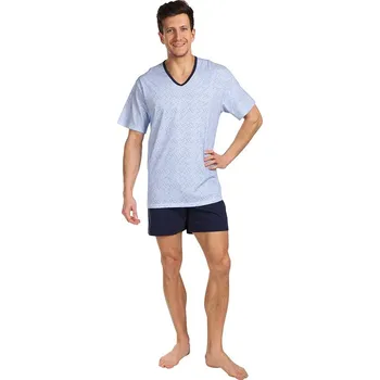 Pánské pyžamo Lamido Pánské pyžamo Jakub šedé obdélníky L (CZ52 / L) - doprava od 59 Kč