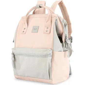 Městský batoh dámský batoh s USB a kapsou na notebook Barva: světle šedá || světle růžová