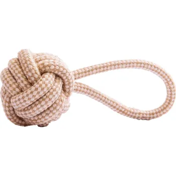 Hračka pro psa Provazové přetahovadlo pro psa házecí míč 23 cm béžová
