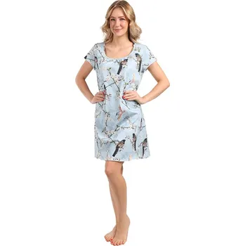 Dámská noční košile Lamido Dámská noční košile Dana ptáček na modré 4XL (CZ66 / EU62 (4XL)) - doprava od 59 Kč