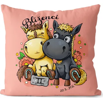 Dekorativní polštářek Polštář 40 x 40 cm Koňská znamení - Blíženci