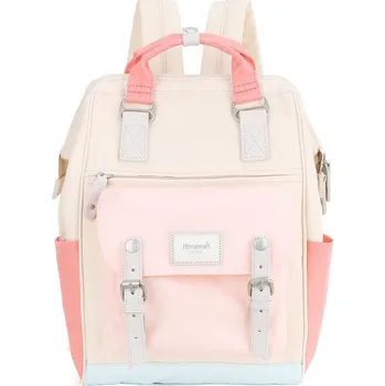 Městský batoh Velký vícebarevný batoh z polyesteru Barva: béžová || světle růžová