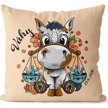 Dekorativní polštářek Polštář 40 x 40 cm Koňská znamení - Váhy