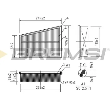 Vzduchový filtr Vzduchový filtr BREMSI FA0534