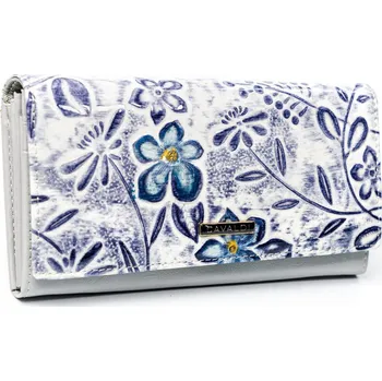 Prostorná dámská peněženka s květinovým reliéfem