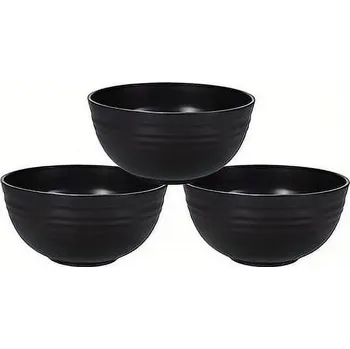 Miska polévková 4ks, odolný plast, černá, 0.33l