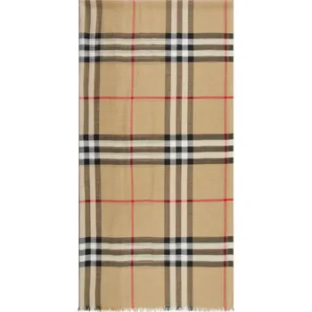 Šála Burberry Dámská Šála S Příměsí Hedvábí, velbloudí / černá /...