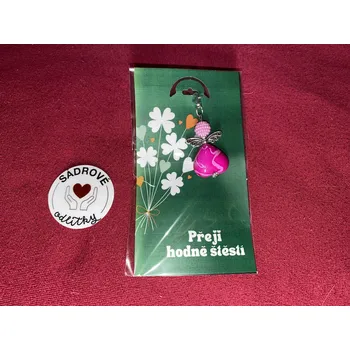 HandMade by VeJa Dárková karta - Přeji hodně štěstí (zelená kytka)