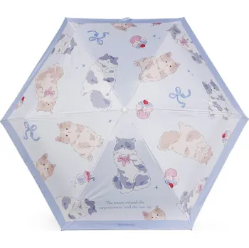 Dětský skládací mini deštník kočka s rukojetí tlapka 3 modrá světlá