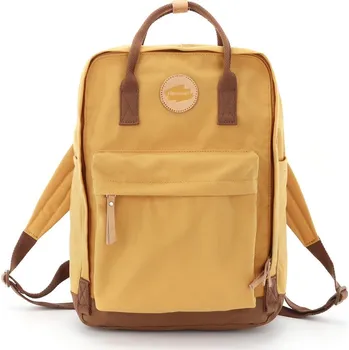 Městský batoh Stylový batoh na notebook a tablet Barva: hnědá || žlutá