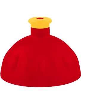 Víčko červené/zátka tmavě žlutá