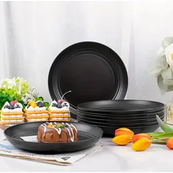 Talíř Talíř plastový velký 4ks, odolný, hlavní chod, černý